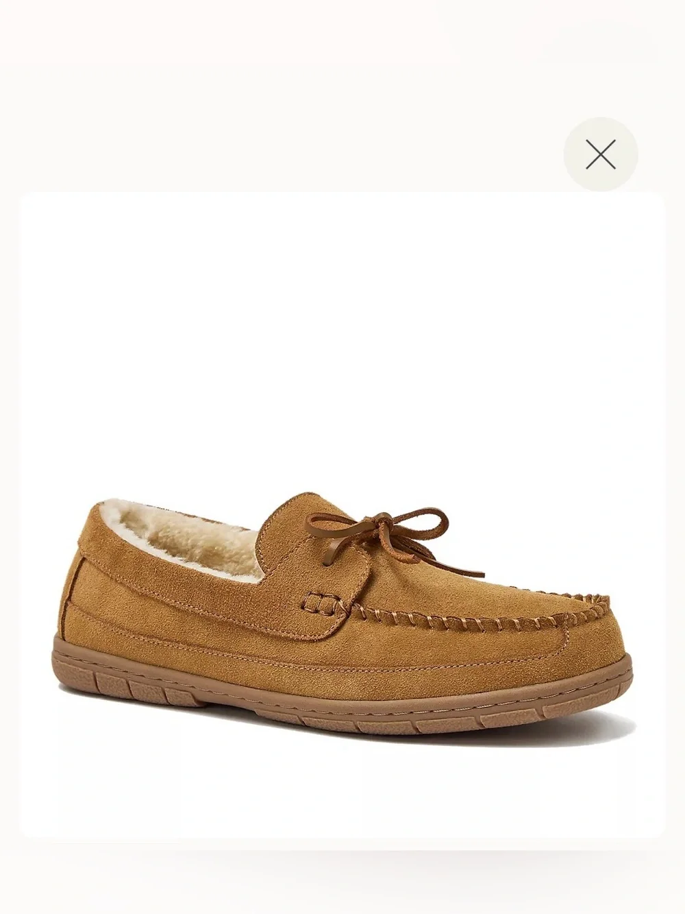 NEW Men's 11 Lands End Lined Moccasin Slippers Indoor Outdoor English Tan Brown